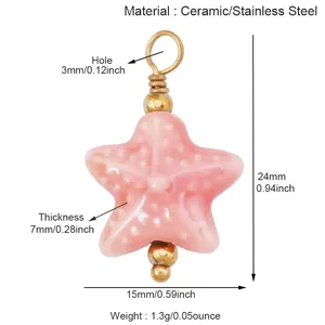 Colgante de Acero Inoxidable con Esmalte Cerámico de Colores, Concha Marina, Estrella de Mar, Cangrejo, Pato, Suministro de Joyería DIY para Collares y Pulseras R33 - Product Image 2