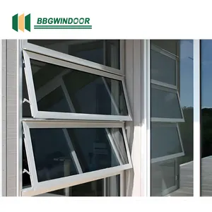 Lukliving easy installation sound insulation double glazed aluminium glass window with awning window
