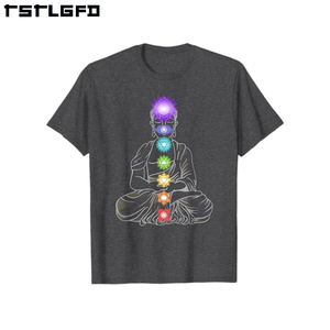 เสื้อยืดผ้าฝ้ายออร์แกนิค100% สำหรับผู้ชายเสื้อยืด Y2K คริสตัลบำบัดทางจิตวิญญาณโยคะประดับพลอยเทียม - Product Image 3