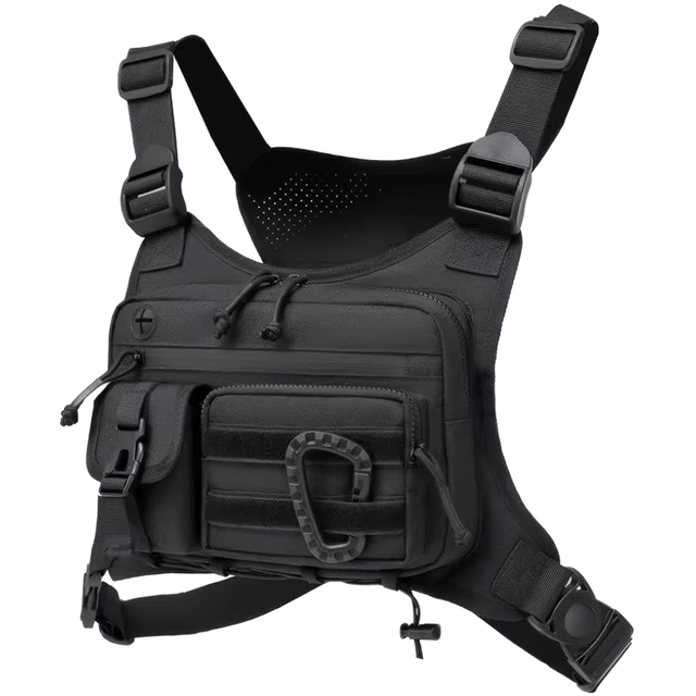 Men's Fashionable Multi-Functional Tactical Vest Zipper for Outdoor Sports Cycling Cross-Border for Activities Chest Bag