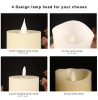 Luz de vela Led sin llama con batería Pilar de cera Real personalizada para decoración navideña