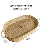 Panier à langer en jonc de mer en gros simple avec panier de rangement/berceau en rotin pour les soins aux nourrissons