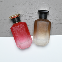 Luxuriöse Einzigartige Craquelé-Glasflasche 30ml 50ml 100ml Parfümflasche mit Individuellen Farbverläufen und Etikett Runder Schwarzer Deckel Leere Glasflasche