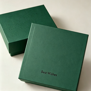 Caja de Regalo de Joyería de Cartón de Lujo de Alta Calidad con Logotipo Personalizado, para Anillos y Collares, con Textura Bronceada - Product Image 5