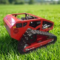 Livraison Gratuite Tondeuse Robot RC sur Chenilles 550mm 21IN à Démarrage Électrique et Essence pour Pentes, Tondeuse à Gazon Télécommandée Économique