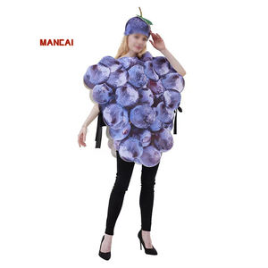 Disfraz de racimo de uvas moradas divertido para <span class=keywords><strong>mujer</strong></span>, mono de frutas para adultos, disfraz de cosplay de frutas y verduras para <span class=keywords><strong>carnaval</strong></span>, Halloween, promoción - Product Image 1