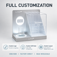 Support d'affichage en acrylique à lévitation magnétique avec éclairage LED personnalisé, étagère de comptoir pour diffusion en direct, organisateur de rangement multi-grilles en acrylique