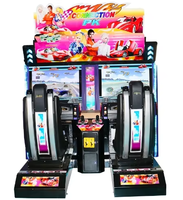 Simulateur de course à deux joueurs, cockpit de jeu d'arcade avec lumières LED et détection de mouvement, vente en gros