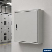 Boîtier de distribution mural IP54 en acier, avec poignée verrouillable, revêtement poudré, armoire électrique OEM