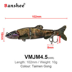 คุณภาพสูงสินค้าคงคลัง Swimbait VMJM05-4.5 Sinking เหมือนจริง3D Eyes Multi ข้อต่อ Segmented พลาสติก ABS ขายส่งตกปลา Lure - Product Image 2