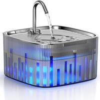 Distributeur d'eau automatique pour animaux de compagnie en acier inoxydable 304, ovale, avec écran LCD, élégant, étanche, design détachable pour chats et chiens