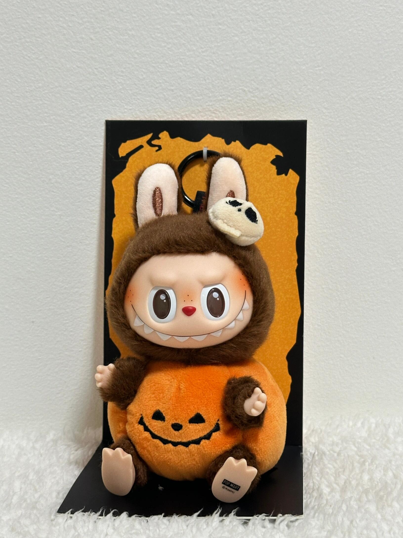 キーホルダー・キーリング [Pop Mart] Labubu Halloween Party Series Pumpkin Toy Keyring Pop Mart Labubu Happy Halloween Party Series-Sitting Pumpkin