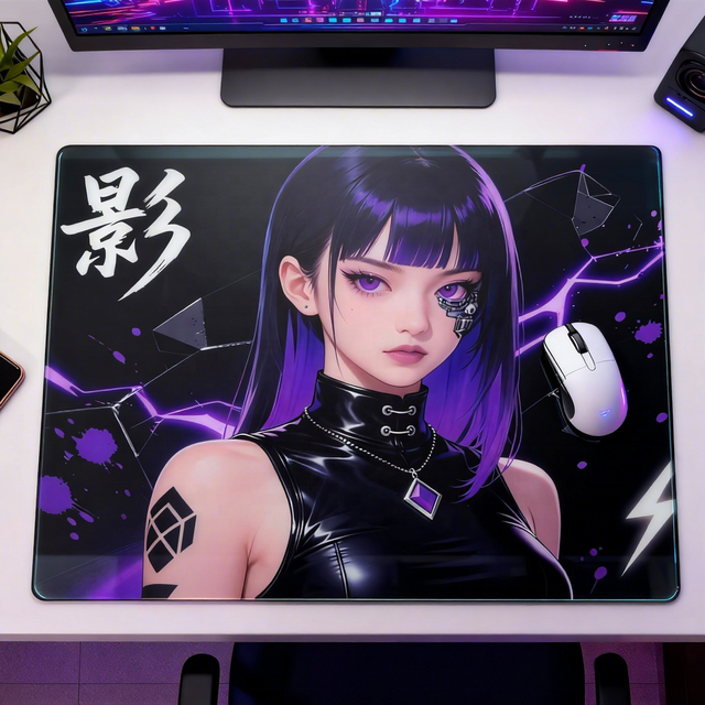 Gaming Optimized Glass Mousepad-Scratch Proof Water Resistant Custom Size Art & Anime Design