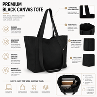 Sac fourre-tout en toile de coton surdimensionné pour femme avec logo personnalisé, sac à bandoulière réutilisable et résistant, respectueux de l'environnement
