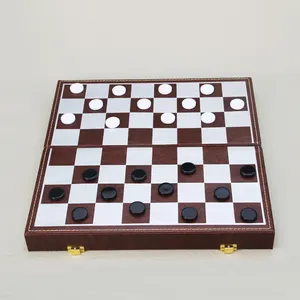 Zwart-Wit Schaakbordspel Dammen 2 In 1 Magnetische Opvouwbare Schaakbord Wedstrijd Luxe Schaakspellen