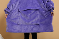 Fabriek Oversized Sherpa Deken Met Capuchon Zak En Mouwen Super Zachte Warme Fleece Pluche Gigantische Draagbare Deken Hoodie Volwassen