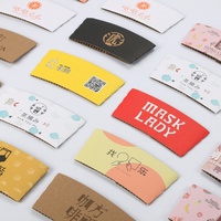 Logotipo personalizado impreso papel Kraft corrugado funda para taza de café materiales reciclados en relieve mate laminado ecológico Caja de carpetas