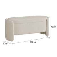 Banc de rangement capitonné en tissu, style luxe léger, en bois, pour chambre, entrée, magasin de vêtements - Banc à chaussures domestique