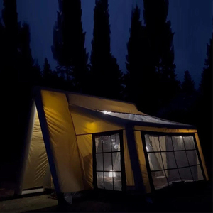 Tente de <span class=keywords><strong>camping</strong></span> gonflable pour 4 personnes - Abri léger en tissu Oxford résistant au vent pour la randonnée - Product Image 4