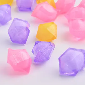 25x18mm Float Wholesale ps Material colorful Acrylic Beads Ice Cube Plastic Beads Loose For Home Decor