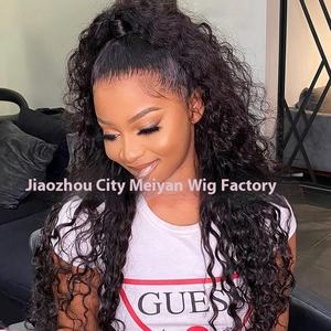 วิกผมยาวหยิกสำหรับผู้หญิง ทรงลอนใหญ่<span class=keywords><strong>ฟู</strong></span>ฟ่อง แบบคอร์นเพิร์ม แสกกลาง ถักด้วยมือ พร้อมตาข่ายด้านหน้า ทำจากผมแท้ยุโรปแบบเรมี่ - Product Image 4