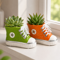 Pot à plantes en céramique en forme de chaussure montante, design minimaliste et écologique, pour succulentes, 7 couleurs, mignon, pour rangement de bureau, crayons, maison et jardin