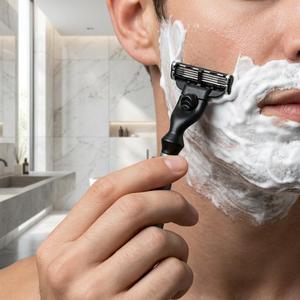 Rasoir pour hommes en acier inoxydable de haute qualité avec système de 3 lames soudées par points, idéal pour la maison et les salons de coiffure - Product Image 4