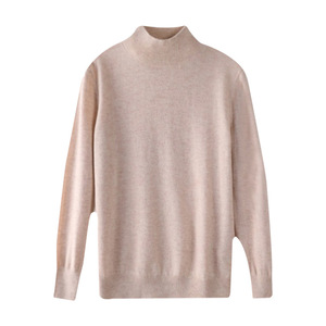 <span class=keywords><strong>Jersey</strong></span> de punto de línea de <span class=keywords><strong>cuello</strong></span> <span class=keywords><strong>alto</strong></span> de lana pura 100% para mujer, camisa holgada de fondo fino, diseño de explosión, Material de Cachemira - Product Image 1
