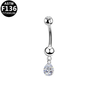 Anneau de nombril en titane avec pendentif croix, alliage de titane G23 de qualité médicale, bijoux de piercing, cadeau unisexe - Product Image 5