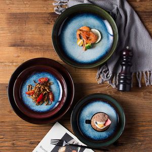 Round Shaped <b>Ceramic</b> Pasta <b>Plate</b> Fruit Salad Serving <b>Plate</b> Household Restaurant Porcelain <b>Plate</b> for Pizza Sushi Dessert Soup - Product Image 2