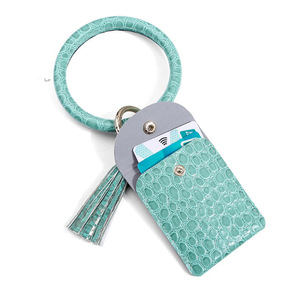 Cross-border hot-selling bracelet tassel card holder wristband PU leather card holder key coin <b>purse</b> tote bag - Product Image 5