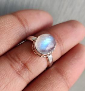 Genuine Rainbow <b>Moonstone</b> Ring 925 Sterling Silver Blue Flash Gemstone Ring June Birthstone <b>Jewelry</b> Gift for women Everyday Wear - Product Image 6