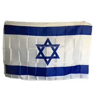 Kustom negara murah 3 * 5FT bendera Israel cetakan Digital poliester bendera Israel luar ruangan