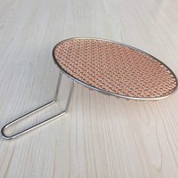 Grille de barbecue coréenne professionnelle en cuivre tressée à la main avec poignée en acier inoxydable en U pour rôtir au charbon de bois