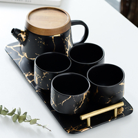 Services à thé en porcelaine nordique classique de luxe, théière et tasse écologiques, couleur personnalisée, vaisselle pour la maison, cadeau