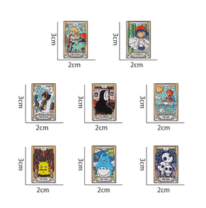 Al por mayor: Pines de metal duro esmaltados estilo bohemio, con temática de anime, tarot y dibujos animados, y distintivos de solapa suaves con técnica de fundición. - Product Image 4