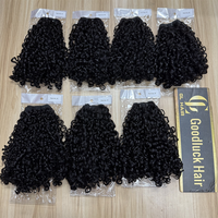 Extensions de cheveux humains Goodluck 12A Grade Double Drawn Funmi Pixie Curly, mèches de cheveux indiens vierges bruts avec cuticules alignées pour femmes