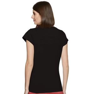 T-shirt pour femme de marque, couleur unie, design personnalisé, formel, été, confortable, écologique, respirant, impression, qualité d'exportation BD - Product Image 2