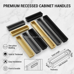 مقابض سحب مخفية مدمجة من الألومنيوم للأدراج والخزائن والأبواب المنزلقة للأثاث - Product Image 4