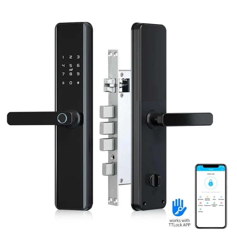 TTLlock एप्लिकेशन वाईफाई मोबाइल फोन अनलॉक बॉयोमीट्रिक फिंगरप्रिंट चुंबकीय कार्ड पासवर्ड कुंजी रिमोट कंट्रोल घर स्मार्ट दरवाज़ा बंद