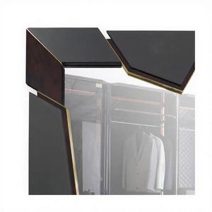 Miroir mural moderne Daphoco Thor en laiton et bois, forme rectangulaire, pour chambre à coucher, salon, appartement, bureau, immeuble - Binh Duong - Product Image 1