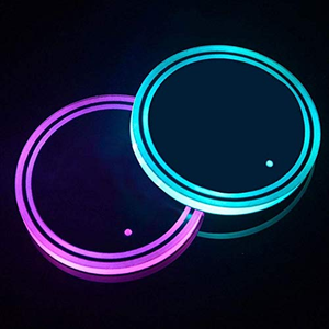 Posavasos con Sensor de Vibración y Carga USB, 7 Colores Cambiantes, Luminoso RGB, para Coche y Bar, LED - Product Image 1