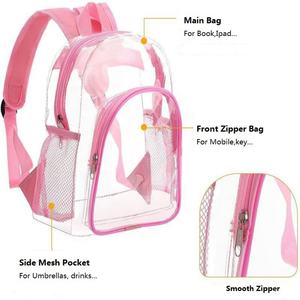 Sac à dos unisexe personnalisé élégant en PVC holographique imperméable transparent pour l'extérieur avec fermeture éclair et poignée souple – Vente en gros - Product Image 2