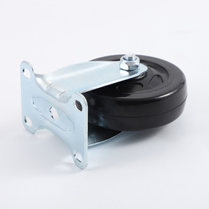 Medium Sized Rubber Wheel Swivel Caster 80 100 130kg Load Dual Bearings Industrial Use Black Color - Product Image 1