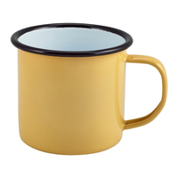 Mug de camping en métal émaillé coloré classique fantaisie personnalisé 350 ml Poignée Logo imprimé Lave-vaisselle Micro-ondes Sûr Cadeau contemporain