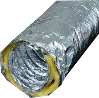 Conduit d'air flexible isolé contemporain avec isolation en fibre de verre et feuille d'aluminium, longueur 10 m