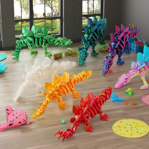 Modelo de Plástico de Esqueleto de Estegosaurio Impreso en 3D Personalizable, Escala 1/12, Edades 2-12, Diseño OEM, Perfecto para Niños - Product Image 2