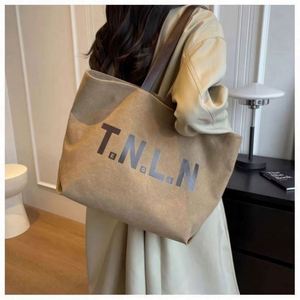 Canvas Lined Handbag Summer Women's Canvas <b>Bag</b> Customized Closure Handbag Travel Multifunctional Shoulder <b>Bag</b> Fashionable - Product Image 6