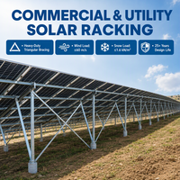 Système de montage solaire au sol résistant au vent, support de panneaux solaires pour une production d'énergie solaire efficace