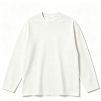 T-shirt à manches longues pour homme en coton lourd 270G, surdimensionné, streetwear, tee-shirt uni, logo personnalisé, vente en gros